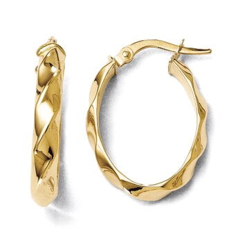 Lex & Lu 14k Yellow Gold Polished Fancy Hoop Earrings Lex & Lu 14k Yellow Gold Polished Fancy Hoop Earrings